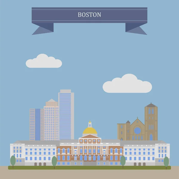 Boston, the capital of Massachusetts — Stock Vector