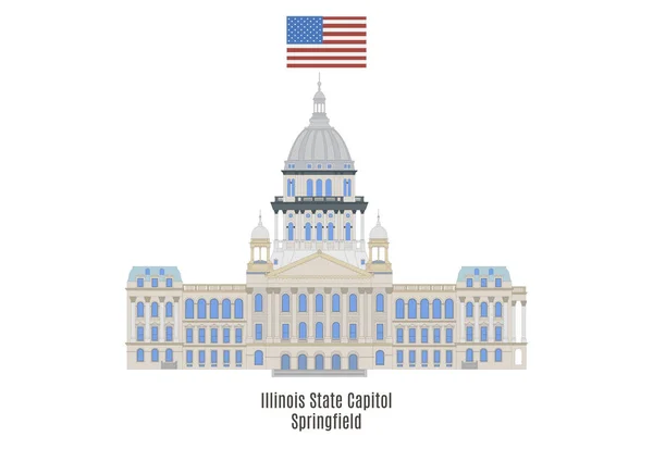 Illinois Eyaleti Meclis Binası, Springfield, Amerika Birleşik Devletleri — Stok Vektör