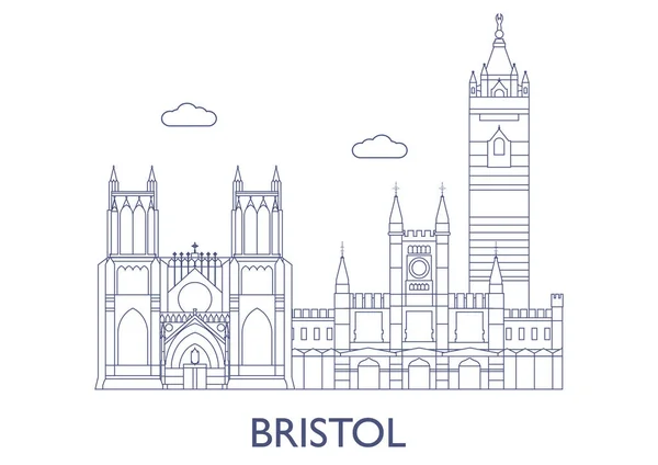 Bristol. The most famous buildings of the city — Stock Vector