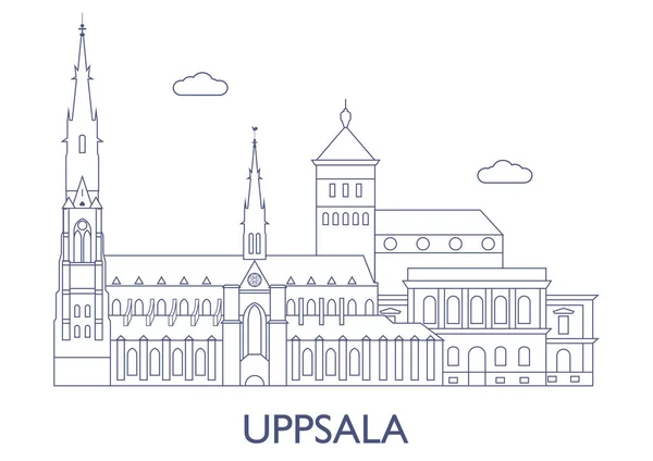 Uppsala, najbardziej znanych budynków w mieście — Wektor stockowy