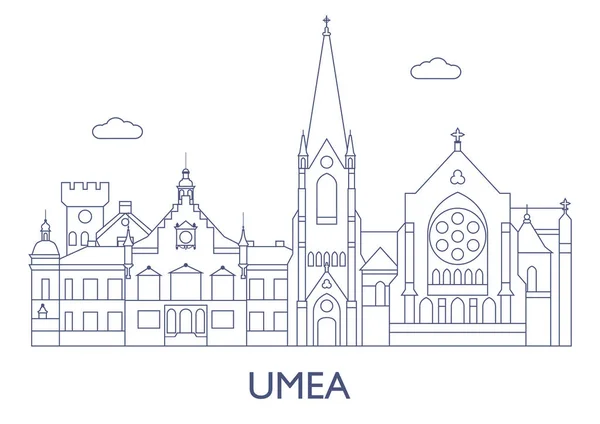 Umea, najbardziej znanych budynków w mieście — Wektor stockowy