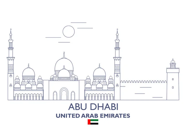 Abu dhabi city skyline, vereinigte arabische Emirate — Stockvektor