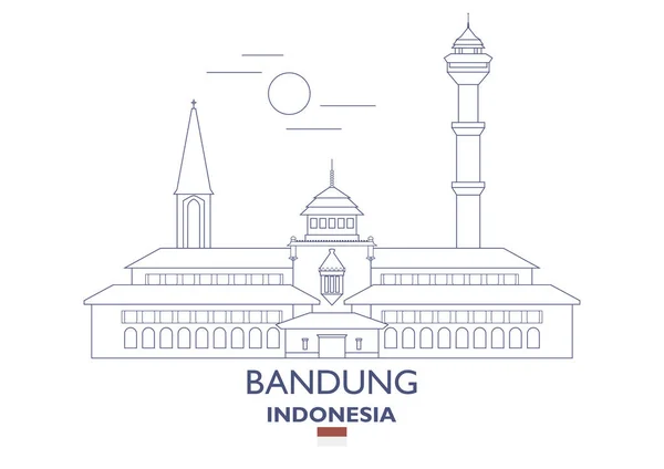 Bandung City Skyline, Indonésie — Image vectorielle