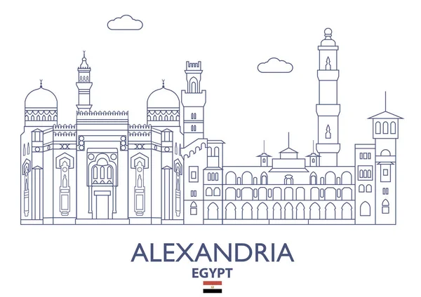 Alejandría City Skyline, Egipto — Vector de stock