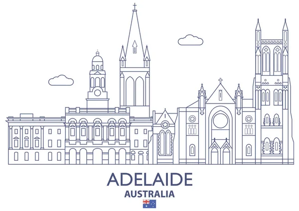 Adelaide City Skyline, Austrália — Vetor de Stock