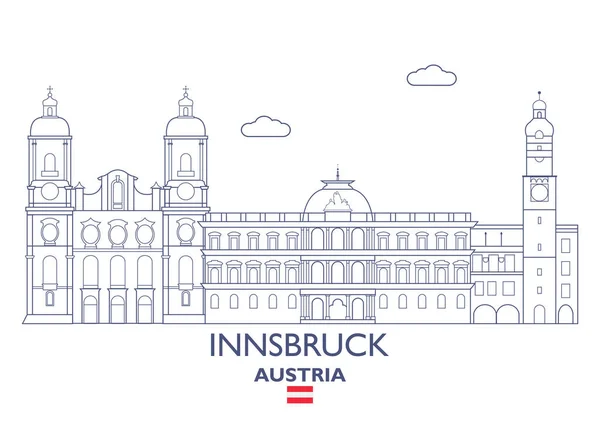 Στον ορίζοντα πόλη Ίνσμπρουκ, Αυστρία — Διανυσματικό Αρχείο