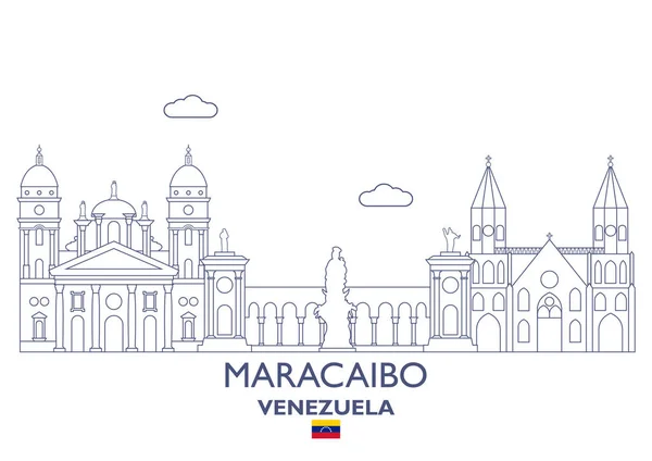 Skyline Maracaibo City, Венесуэла — стоковый вектор