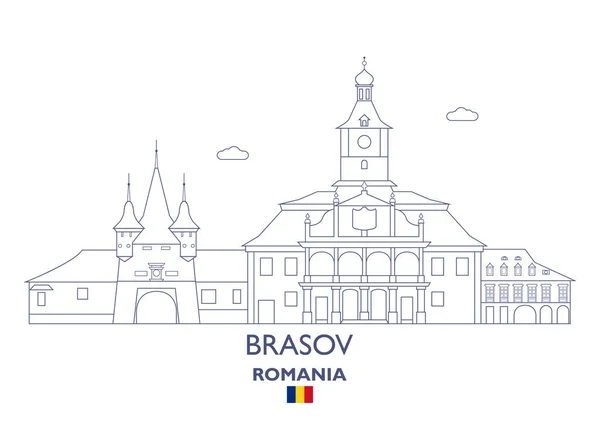 Stadtsilhouette von Brasov, Rumänien — Stockvektor
