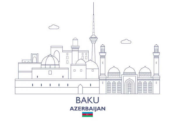 Baku város Skyline, Azerbajdzsán — Stock Vector