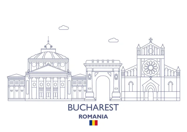 Bucarest City Skyline, Roumanie — Image vectorielle
