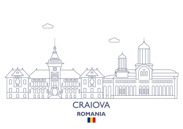 Craiova City Skyline, Roménia — Vetor de Stock