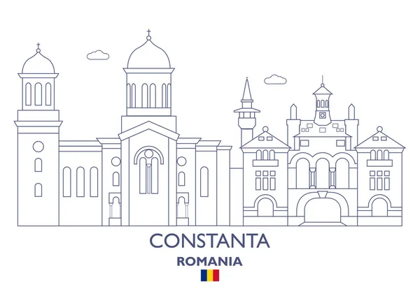 Constanta City Skyline, Roménia — Vetor de Stock