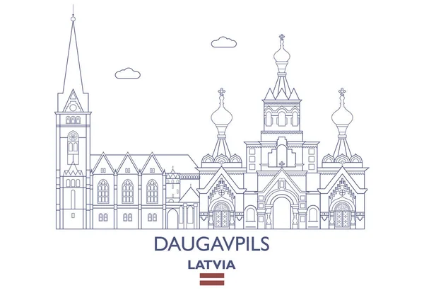 Daugavpils City Skyline, Lettonia — Vettoriale Stock