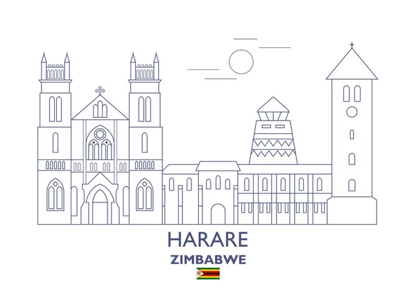 Harare City Skyline, Zimbabwe — Stock Vector