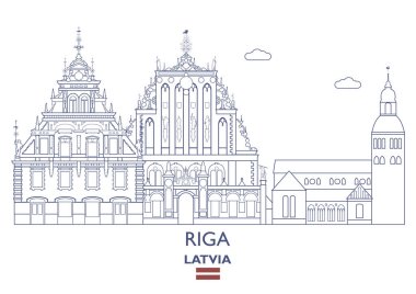 Riga şehir manzarası, Letonya