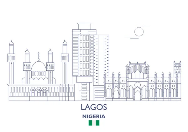 Stadtsilhouette von Lagos, Nigeria — Stockvektor