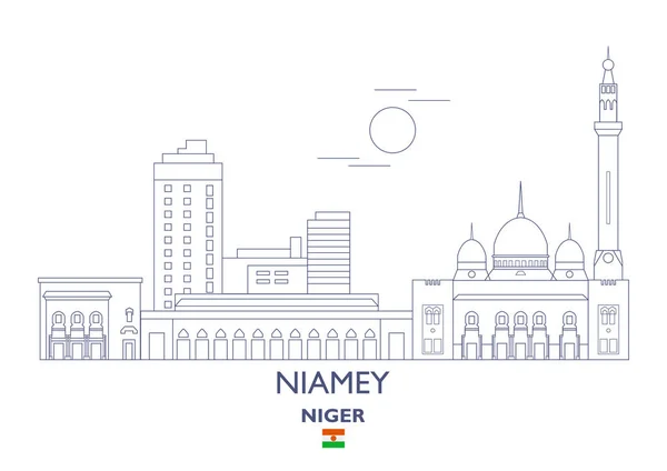 Niamey City Skyline, Niger — Stock Vector
