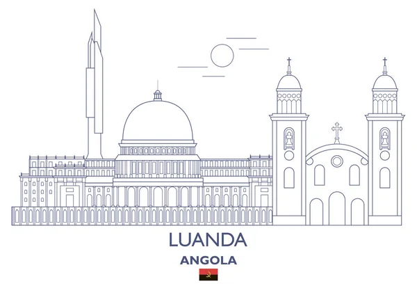 Luanda City Skyline, Angola — Stock Vector