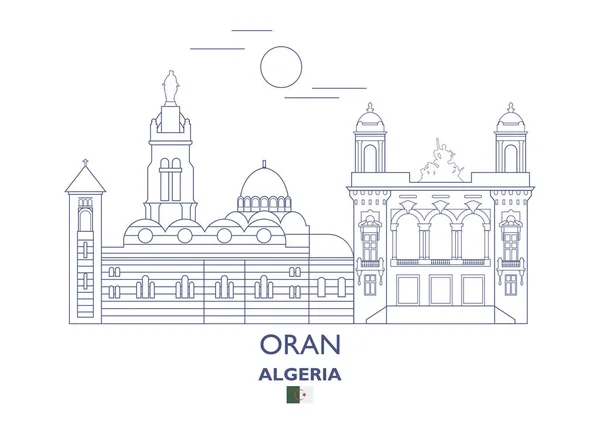 Ciudad de Orán Skyline, Argelia — Vector de stock