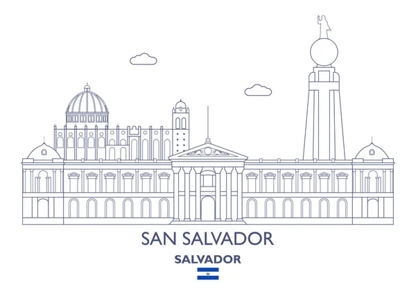 Ciudad de San Salvador Skyline, Salvador — Vector de stock