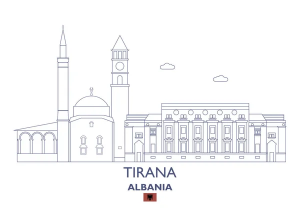 Tirana City Skyline, Албания — стоковый вектор