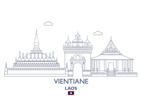 Горизонти міста В'єнтьян, Лаос — стоковий вектор