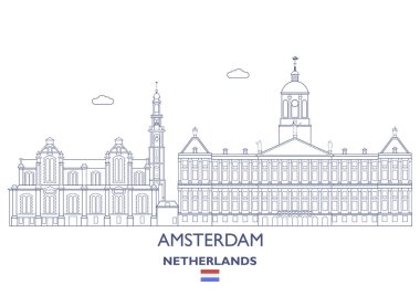 Amsterdam şehir manzarası, Hollanda