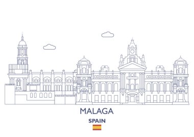 Malaga şehir manzarası, İspanya