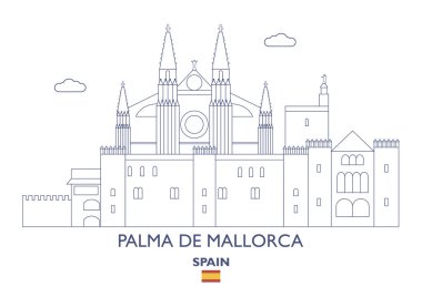 Palma de Mallorca şehir manzarası, İspanya