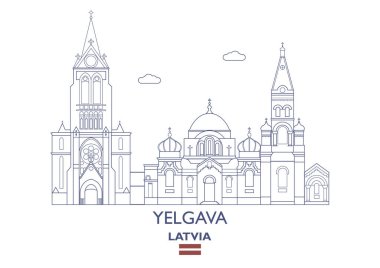 Yelgava şehir manzarası, Letonya