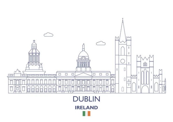 Dublin City Skyline, Irland — Stock vektor