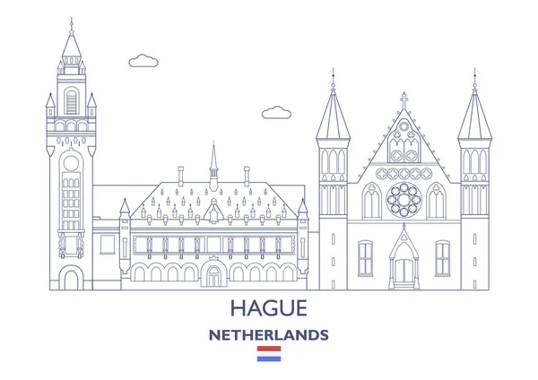 Hágai City Skyline, Hollandia — Stock Vector