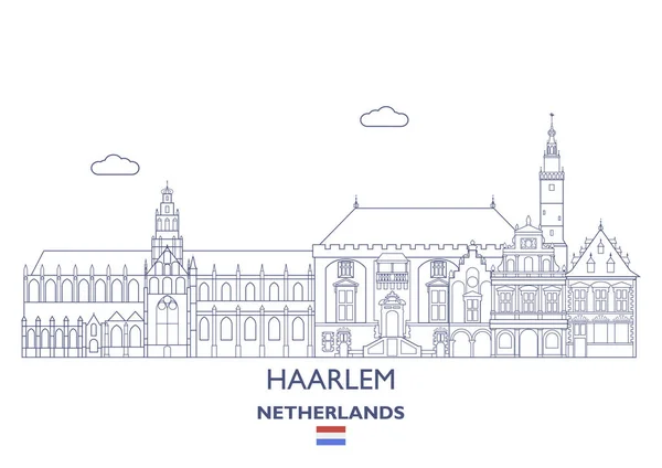 Haarlem város Skyline, Hollandia — Stock Vector