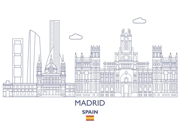 Madrid város Skyline, Spanyolország — Stock Vector