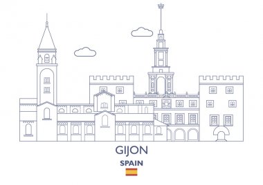 Gijón şehir manzarası, İspanya