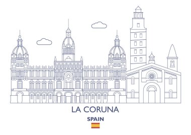 La Coruna şehir manzarası, İspanya