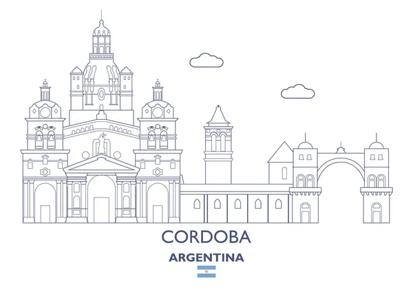 Cordoue Cty Skyline, Argentine — Image vectorielle