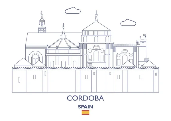 Ciudad de Córdoba Skyline, España — Archivo Imágenes Vectoriales