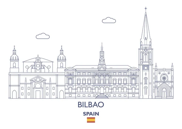 Skyline von Bilbao, Spanien — Stockvektor