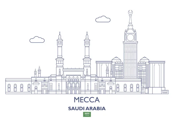 Mecca City Skyline, Arab Saudi - Stok Vektor