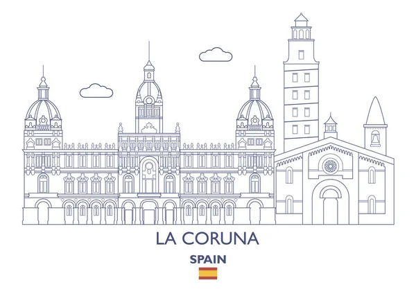 La Coruna şehir manzarası, İspanya