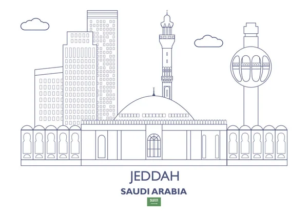 Jeddah City Skyline, Arabia Saudita — Vector de stock