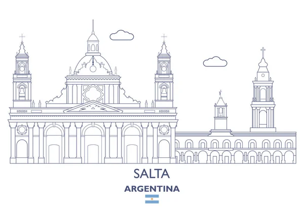 Skyline da cidade de Salta, Argentina —  Vetores de Stock