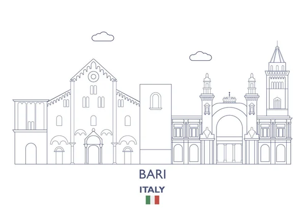 Bari City Skyline, Italia — Vector de stock