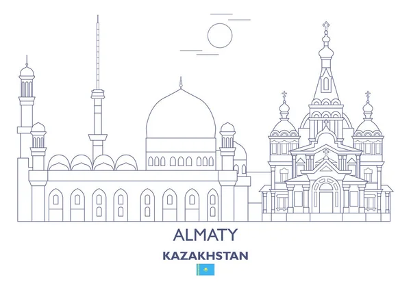 Skyline der Stadt Almaty, Kasachstan — Stockvektor