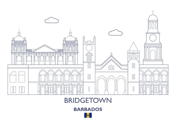 Skyline di città di Bridgetown, Barbados — Vettoriale Stock