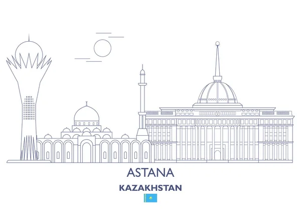 阿斯塔纳城市地平线, 哈萨克斯坦 — 图库矢量图片