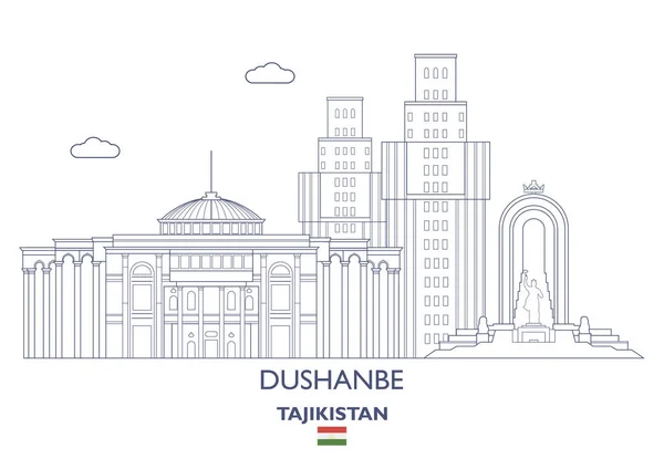 Douchanbé City Skyline, Tadjikistan — Image vectorielle