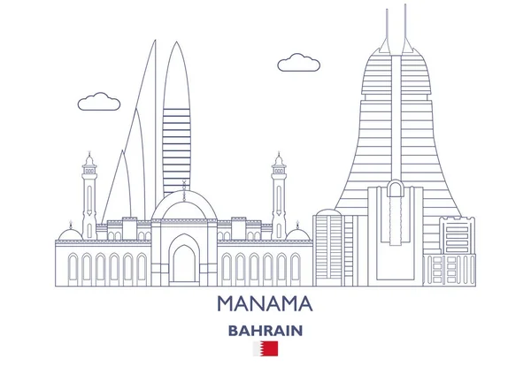 Manama şehir manzarası, Bahreyn — Stok Vektör