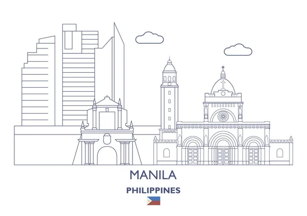 Manila City Skyline, Philippines — Stock Vector